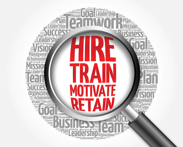Hire Train Motivate Retain graphic