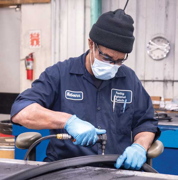A seal finisher blending joint lines to ensure a quality product.