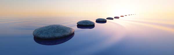 stepping stones on water