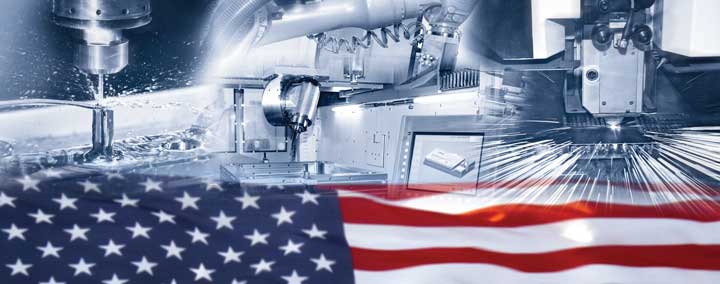 A collage of American manufacturing images